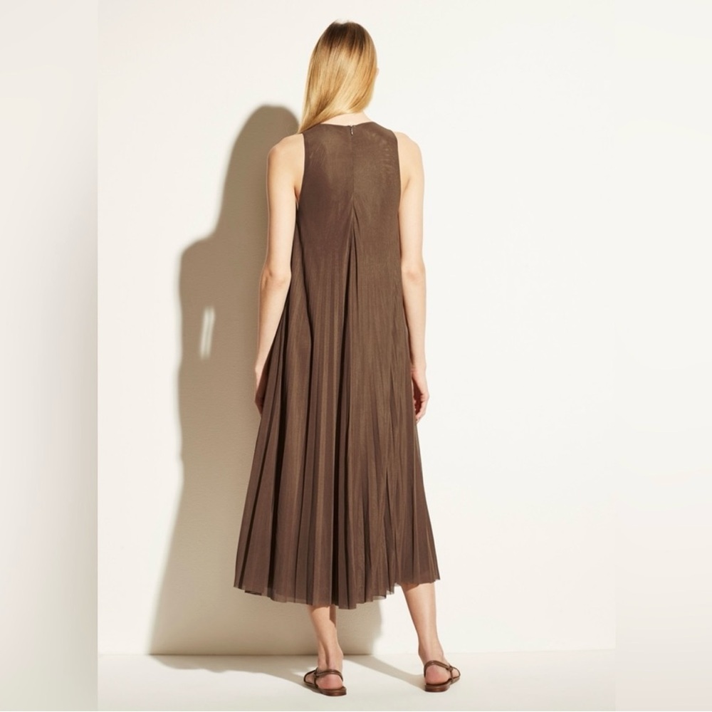 NWT Vince High Neck Pleated Dress - Picture 2 of 12